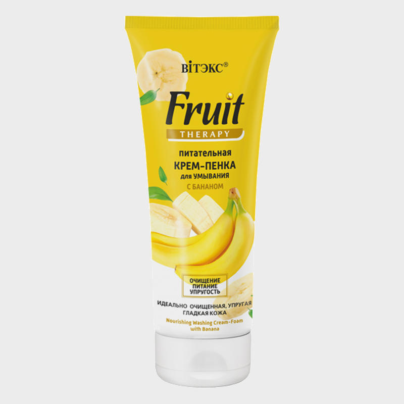 nourishing cleansing cream foam with banana fruit therapy by